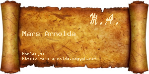 Mars Arnolda névjegykártya